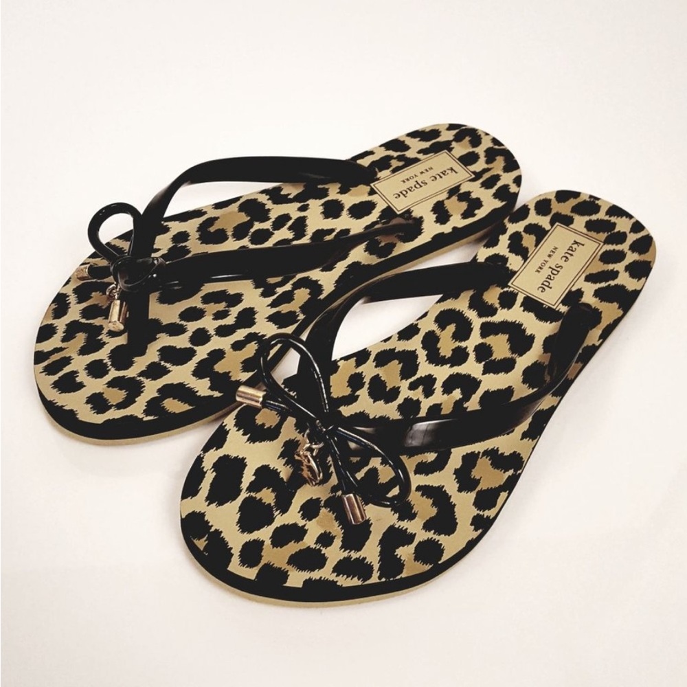 NWNT- ♠️ Kate Spade Black and Tan Sandals Leopard Print